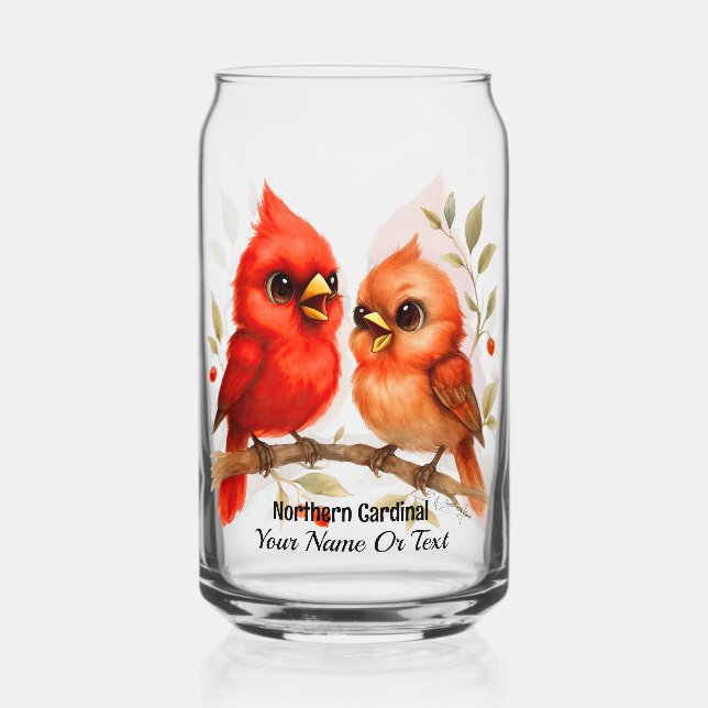 Charmantes Glass aus dem nördlichen Kardinal Dosenglas (Vorderseite)