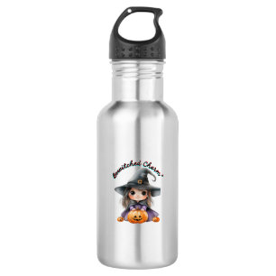 Charmantes Hexenmädchen Halloween-Dekor mit Pumpki Edelstahlflasche