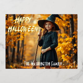 Charmantes HexenmutterHalloween Folie Einladungspostkarte