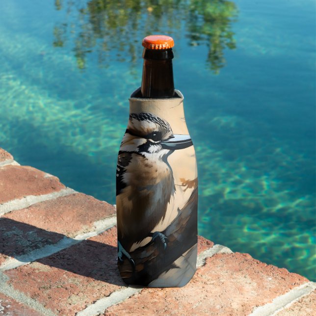 Charmantes Lachen: Kookaburra in Ölfarbe Flaschenkühler (In Situ Pool)