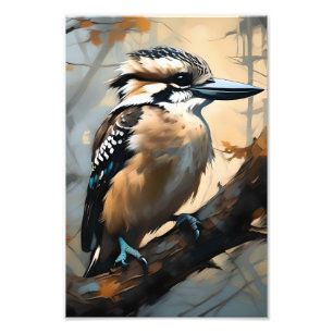 Charmantes Lachen: Kookaburra in Ölfarbe Fotodruck