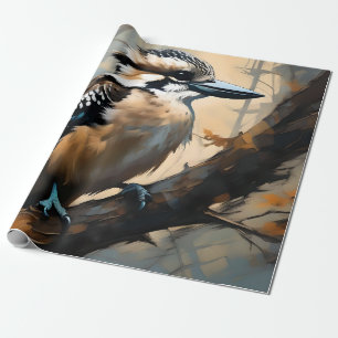 Charmantes Lachen: Kookaburra in Ölfarbe Geschenkpapier