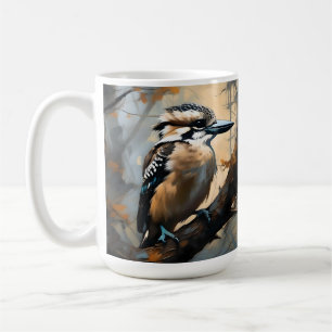 Charmantes Lachen: Kookaburra in Ölmalerei Kaffeetasse