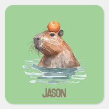 Charmantes Niedliches Capybara mit Orange und Kids