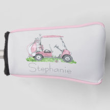 Charmantes Personalisiertes Pink Golf Cart