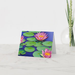 Charmantes Pink Water Lilies Karte