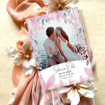 Charmantes Pink Wisteria Save the Date