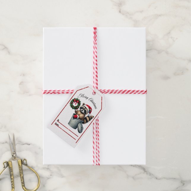 Charmantes Raccoon Weihnachtsanhänger! Geschenkanhänger (Mit Garn)