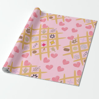 Charmantes rosa Herz und Abstraktes Gemustert Geschenkpapier