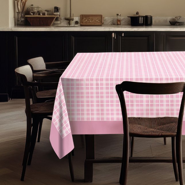 Charmantes rosa kariertes Tuch Gemütliches Tischde Tischdecke (Charming Pink Checkered Cloth Cozy Table Decor)