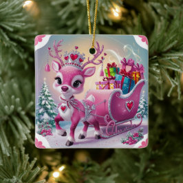 Charmantes Rosa Rentier Weihnachtsschmuck