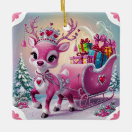 Charmantes Rosa Rentier Weihnachtsschmuck