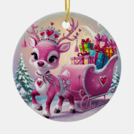 Charmantes Rosa Rentier Weihnachtsschmuck