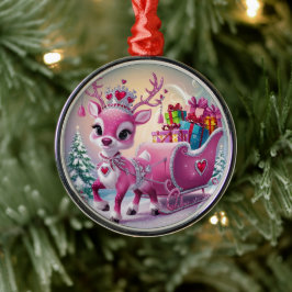 Charmantes Rosa Rentier Weihnachtsschmuck