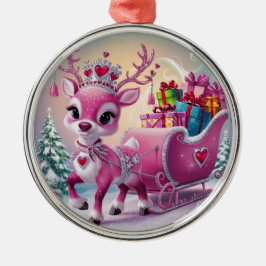 Charmantes Rosa Rentier Weihnachtsschmuck