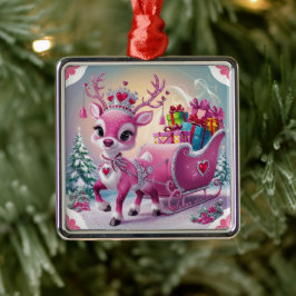 Charmantes Rosa Rentier Weihnachtsschmuck