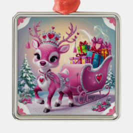 Charmantes Rosa Rentier Weihnachtsschmuck