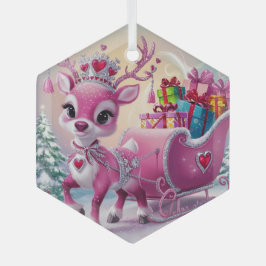 Charmantes Rosa Rentier Weihnachtsschmuck