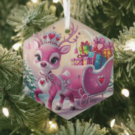 Charmantes Rosa Rentier Weihnachtsschmuck