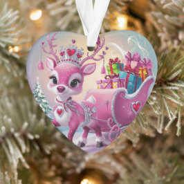 Charmantes Rosa Rentier Weihnachtsschmuck Ornament