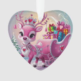 Charmantes Rosa Rentier Weihnachtsschmuck Ornament
