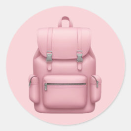 Charmantes rosa Rucksack Emoji Runder Aufkleber