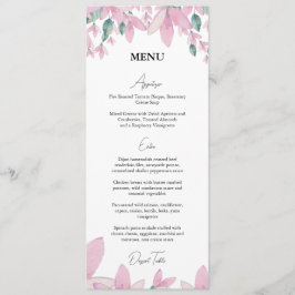 Charmantes, rosafarbenes Wisteria Menu Menükarte