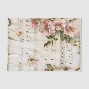 Charmantes Rosenholz Vintages Musikblatt Ephemerid Seidenpapier