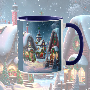 Charmantes schneeweihnachtliches Dorf, Weihnachtsz Tasse