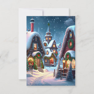 Charmantes schneeweihnachtliches Open House Einladung