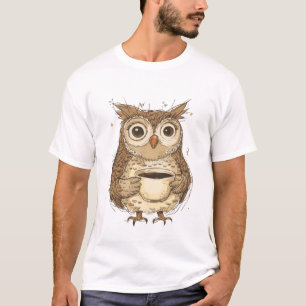 Charmantes Schüssel mit Coffee Tasse Illustration T-Shirt