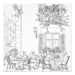 Charmantes Schwarz-weißes Paris Fotodruck