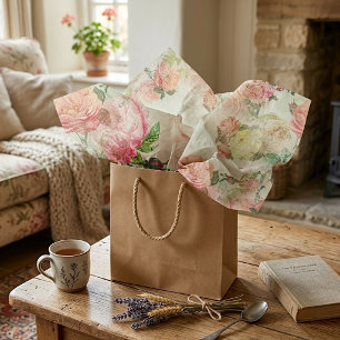 Charmantes Shabby Chic Rosa Rose Kunst Seidenpapier