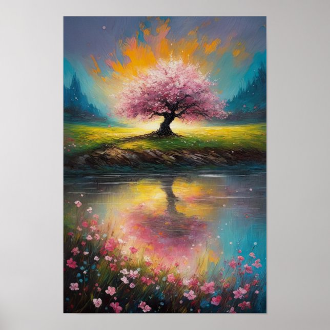 Charmantes Twilight, Lone Cherry Blossom Poster (Vorne)