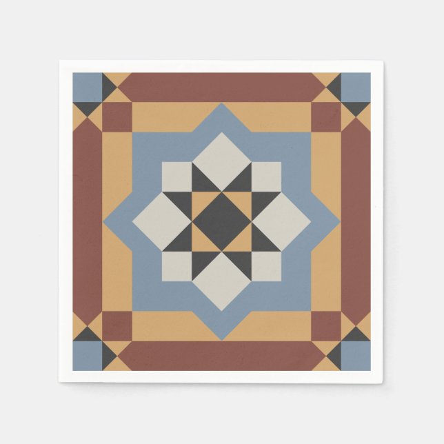 Charmantes Viktorianisches Mosaikmuster Cocktailpa Serviette (Vorderseite)