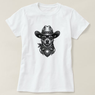 Charmantes Vintage-Cowboy-Chihuahua T-Shirt