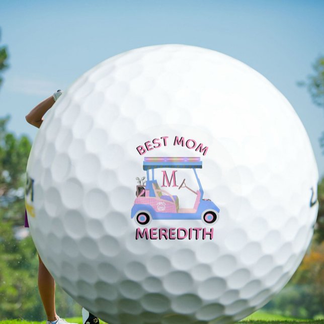 Charmantes Weibliches Golf Cart Beste Mama Monogra Golfball (Von Creator hochgeladen)
