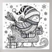 Charmantes Weihnachtsbird's Journey Coloring
