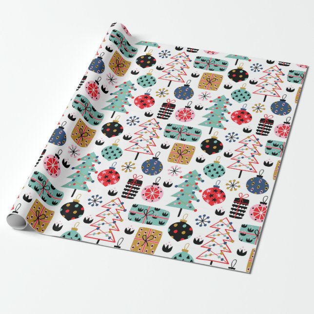 Charmantes Weihnachtsdesign Geschenkpapier (Ungerollt)