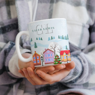 Charmantes Winterdorf Jumbo Tasse - Familiengesche