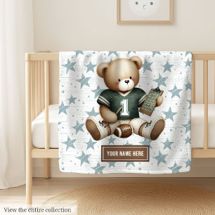 Charme American Football Teddy Bear Baby Geschenk Fleecedecke
