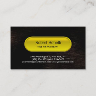 Charme attrayant Brown Bouton jaune Carte de visit