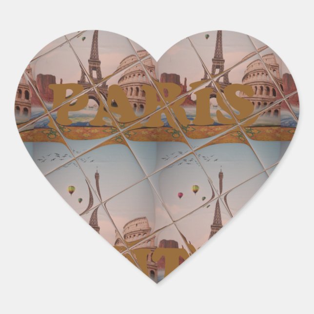 Charme aus Paris mit Liebe J'aime Paris Design Herz-Aufkleber (Vorderseite)