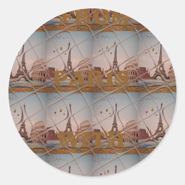 Charme aus Paris mit Liebe J'aime Paris Design Runder Aufkleber (Vorderseite)