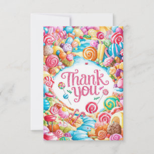 Charme carte de remerciements Candyland