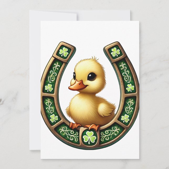 Charme celtique : Duckling sur une invitation en f (Devant)