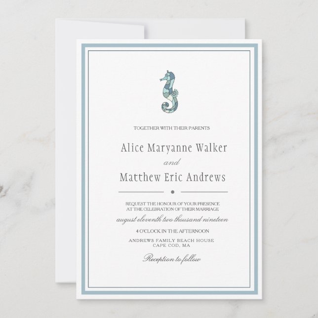Charme côtier | FAIRE-PART DE MARIAGE (Devant)