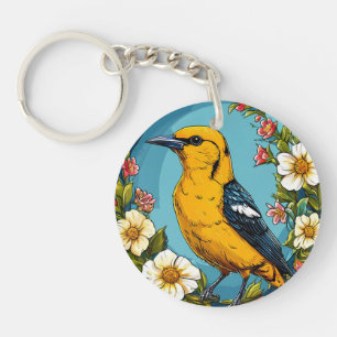 🐦 Charme de Jardin de Loriot Doré Fleurissant Cad
