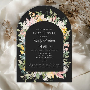 Charme de jardin fleur sauvage Invitation baby s