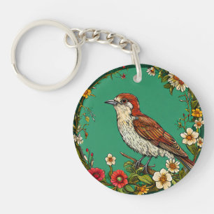 🐦 Charme de jardin floral Troglodyte Cadeau 🐦